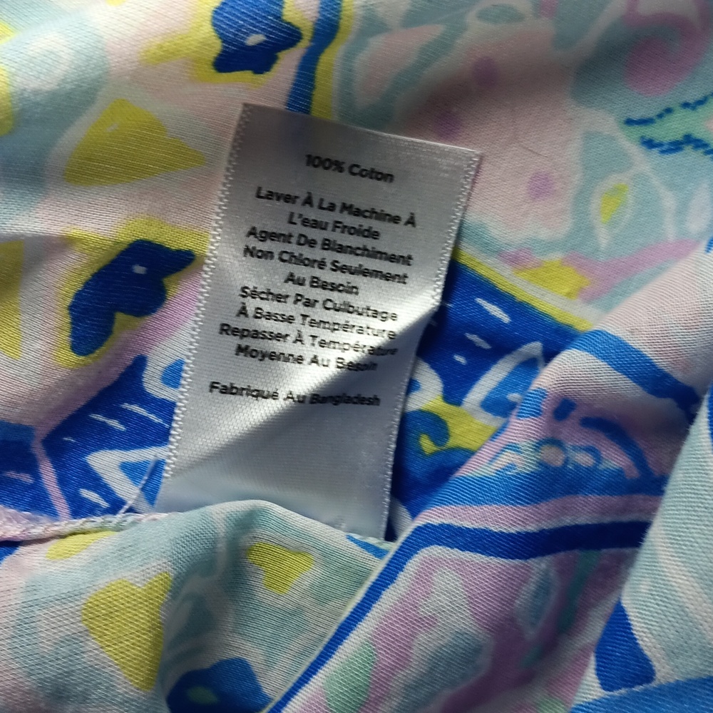 Womens Talbots Pastel Floral Geometric 3/4 Sleeve Flowy Summer Top - Picture 5 of 5